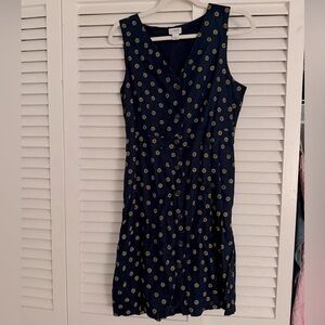 J. Crew Navy Mini Dress with Gold Accents